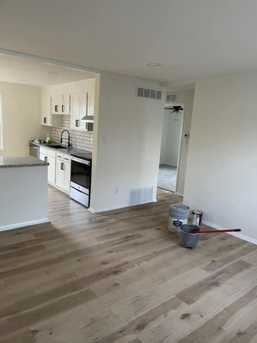 Open concept kitchen and living area