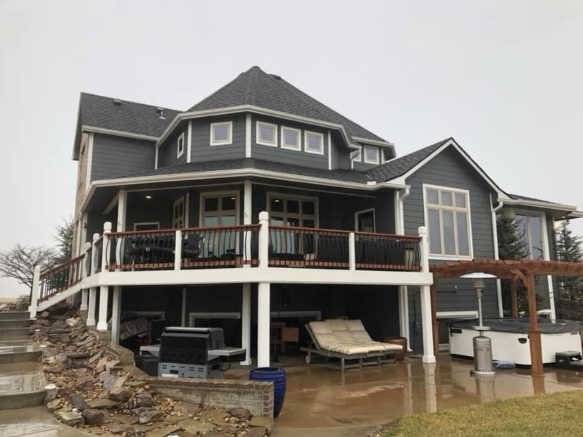 Large finished home with wraparound porch
